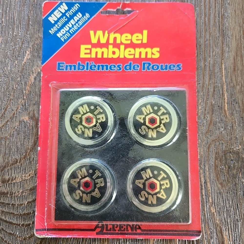 Vintage Rally Alpena Trans Am Wheel Emblems Metallic Finish Retro 90s NOS 4pc